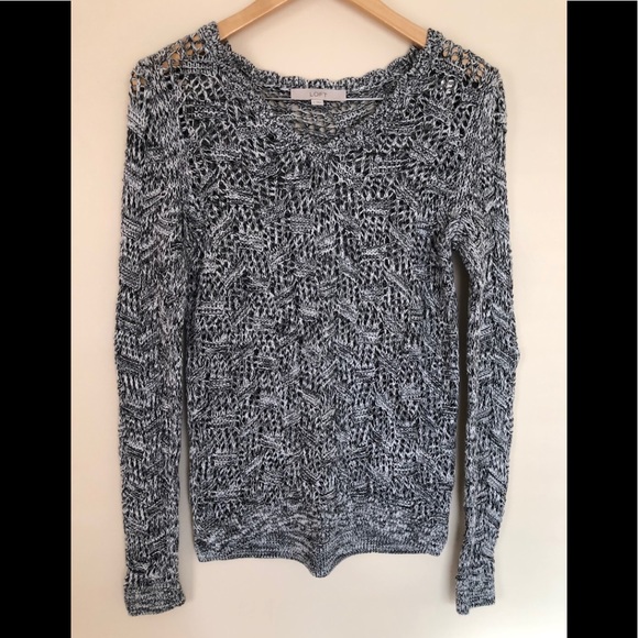 LOFT KNIT SCALLOPED POINTELLE SWEATER SIZE S - Picture 10 of 17